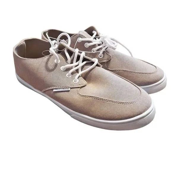 New Men Casual Beige Canvas Shoes Size 11 - Picture 5 of 7